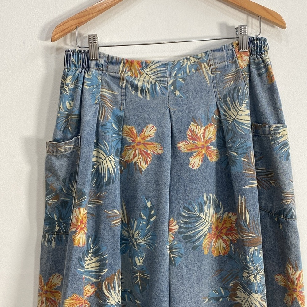 Fanas Venas Boho Cargo Floral Pants Denim XL - Picture 2 of 12